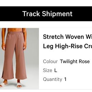 Lululemon high rise wide leg cropped pant